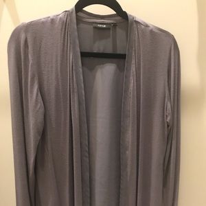 Petite ❣️Gray cardigan with chiffon trim